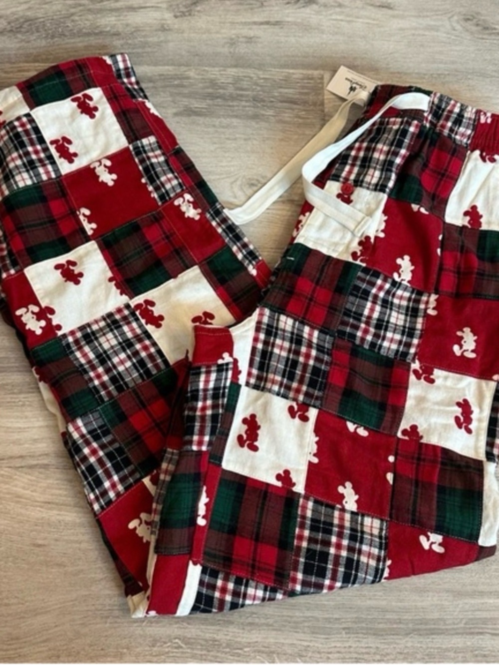 NWT❗️Disney Pajama Bottoms in Red Mickey Mouse Patchwork size small